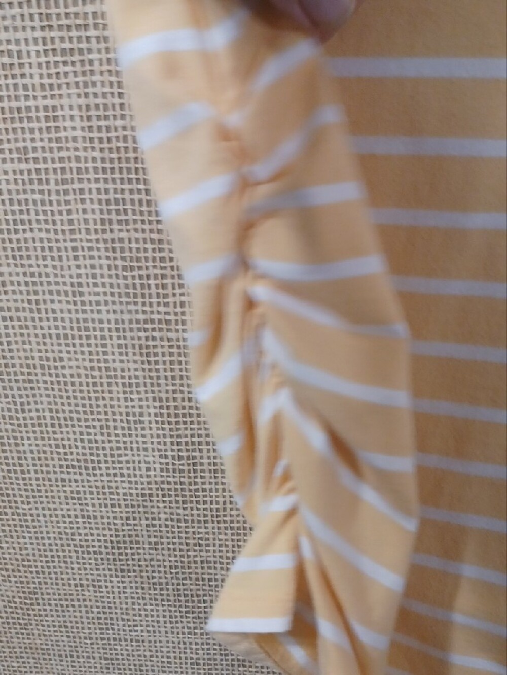 Old Navy Yellow and White Striped V-Neck Tee - Picture 5 of 7